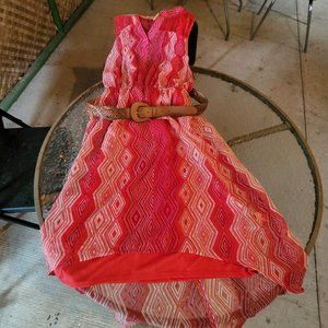 Red and white Summer Dress